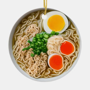 Ramen Noodles Pun jul Ceramic Ornament