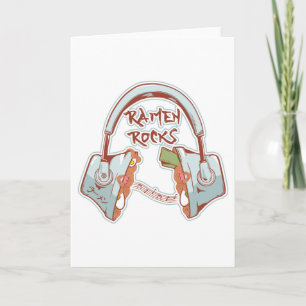 Ramen noodles sten lustiga hörlurar kort