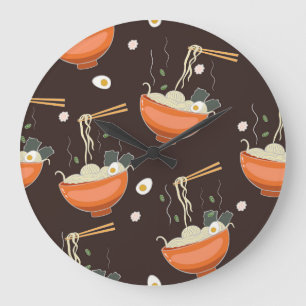Ramen Noodles: Vintage Graphics Stor Klocka