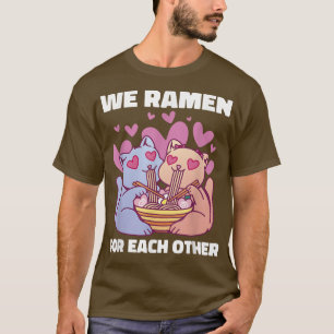 Ramen Nudel Katt Kawaii Vi Ramen För Kärlek T Shirt