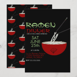 Ramen Nudlar Asiatisk Bowl Party Julkort