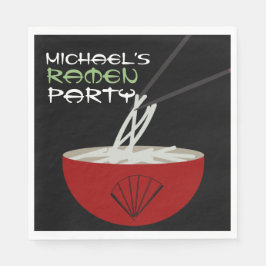 Ramen Nudlar Asiatisk Bowl Party Pappersservett