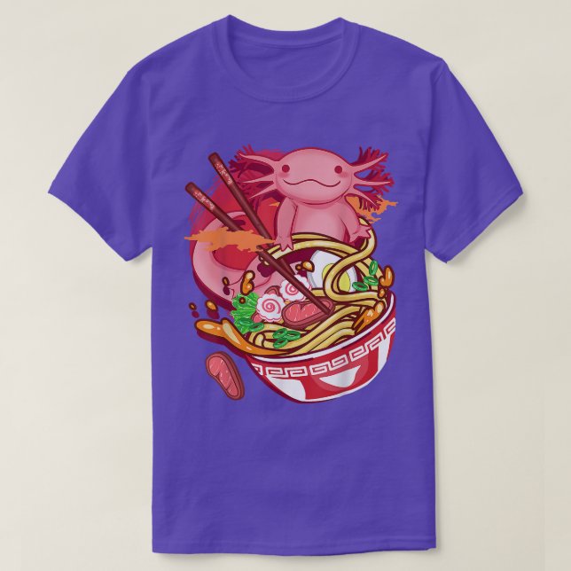 Ramen Nudlar Axolotl Anime Otaku Japansk Mat Gi T Shirt (Design framsida)
