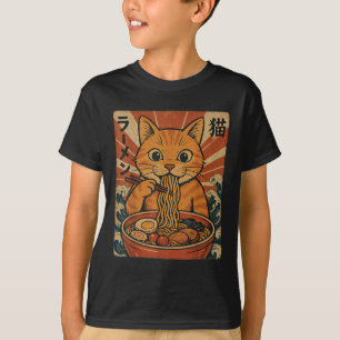 Ramen Nudlar Orange Katt Japansk Anime Kawaii Katt T Shirt