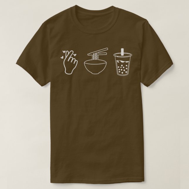 Ramen och Bubble Boba Tea T Shirt (Design framsida)
