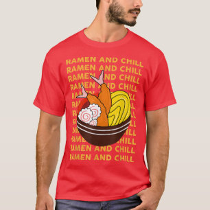 Ramen och Chill Funny Ramen Japanska Noodles Bowl T Shirt