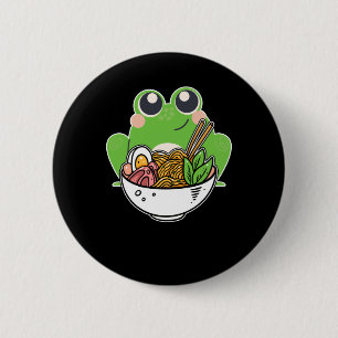 Ramen och Söta Frog Japanska Noodles beroende Knapp