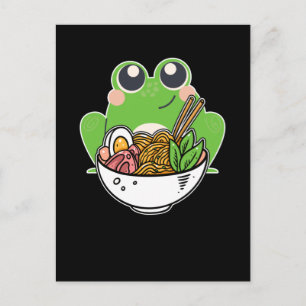 Ramen och Söta Frog Japanska Noodles beroende Vykort
