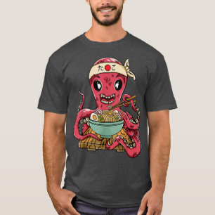 Ramen Octopus Chef Japansk Noodles Octopus Anime T Shirt