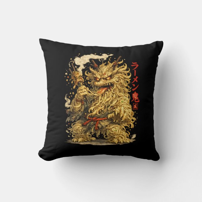 Ramen Oni – Japansk noodeldemon Kudde (Framsida)