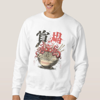 Ramen Oni Monster Art – Japanese Demon Ramen Bowl Lång Ärmad Tröja