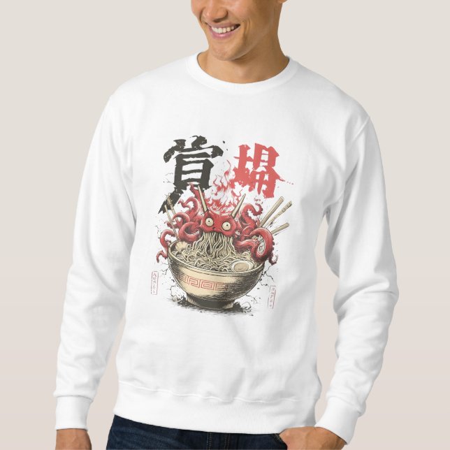 Ramen Oni Monster Art – Japanese Demon Ramen Bowl  Lång Ärmad Tröja (Framsida)