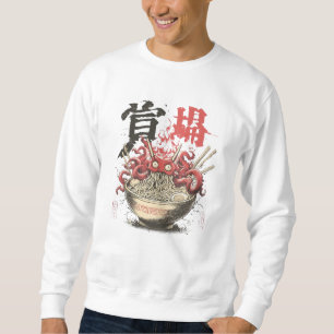 Ramen Oni Monster Art – Japansk Demon Ramen Skål  Lång Ärmad Tröja