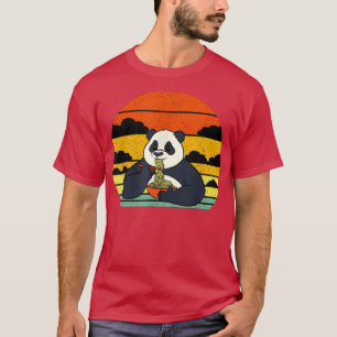 Ramen Panda Eating Noodles Funny Cute Anime Noodle T Shirt