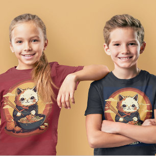 Ramen Party Boy's Birthday med Anime Cat T Shirt