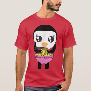 Ramen Penguin Kawaii Japanska Anime Cute Kimchi No T Shirt