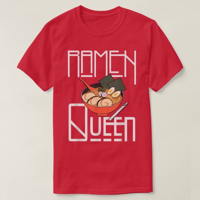 Ramen Queen, Kawaii för Tonåring flickor, japanska T Shirt (Design framsida)