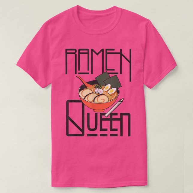Ramen Queen, Kawaii för Tonåring flickor, japanska T Shirt (Design framsida)