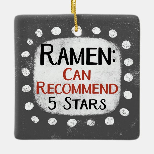 Ramen Review 5 Stars Ornament (Framsida)