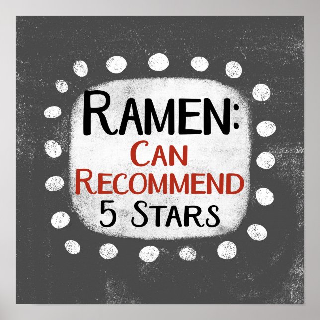 Ramen Review 5 Stars Poster väggkonst (Framsidan)