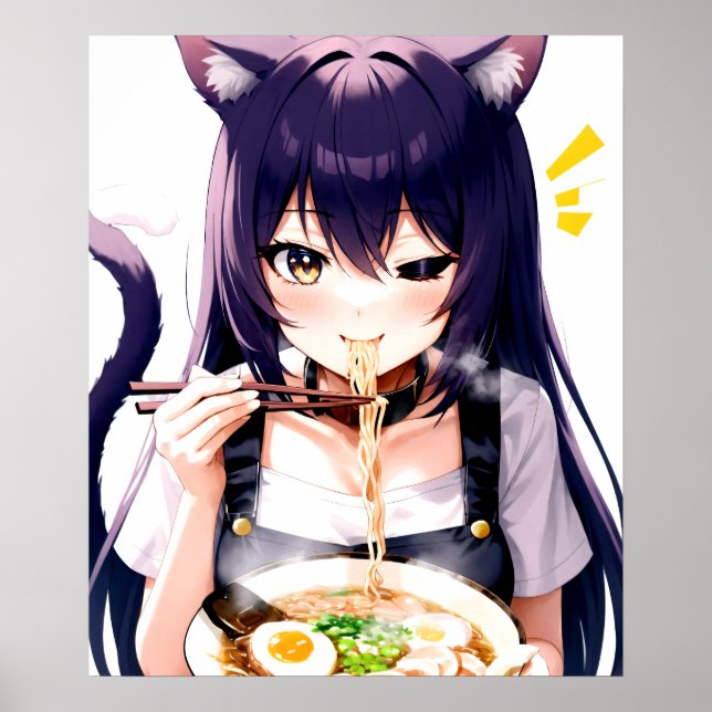 Ramen Romp: Anime Cat Girl's Noodle Nirvana Poster (Framsidan)