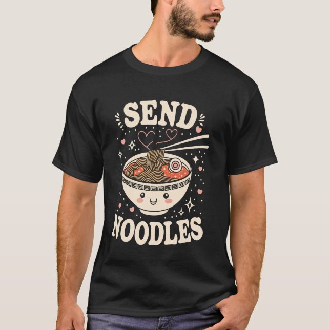 Ramen Send Nudel T Shirt (Framsida)