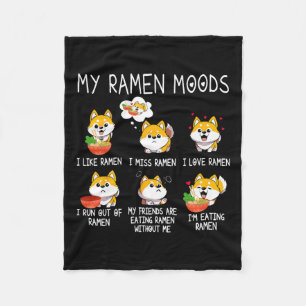 Ramen Shiba Inu Hund älskare japansk Noodles För m Fleecefilt