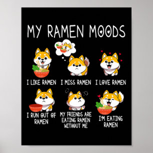 Ramen Shiba Inu Hund älskare japansk Noodles För m Poster