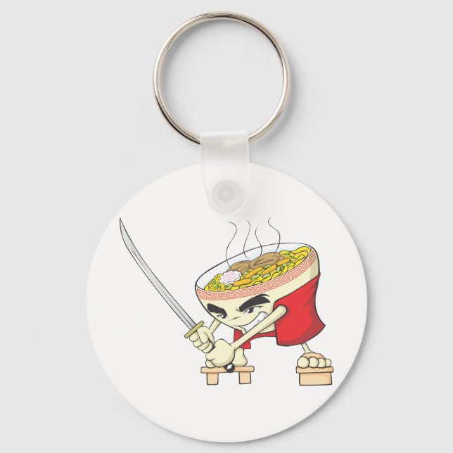 Ramen Shirt | Cute Ramen Bowl med Sword Shirt Nyckelring (Framsida)