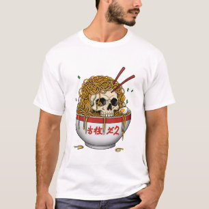 Ramen Skull T-Shirt - Edgy japansk Noodle Bowl