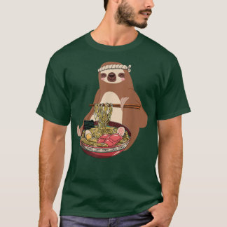 Ramen Sloth Kawaii Anime Japanese Food Gifts Girls T Shirt