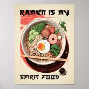 Ramen Spirit Food Poster komfort, matmurskonst