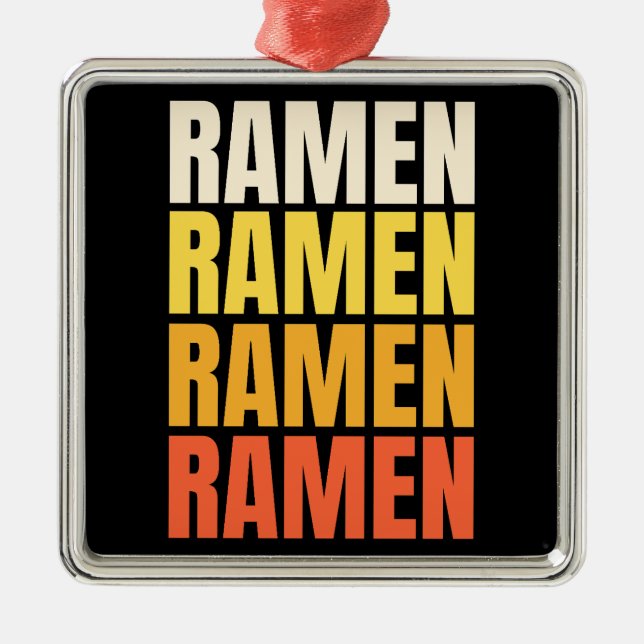 Ramen-textdesign Julgransprydnad Metall (Framsidan)
