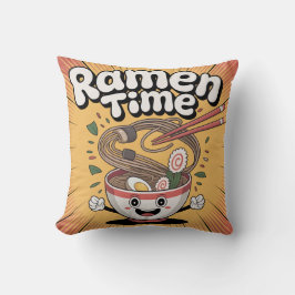 Ramen Time - Cute Tecknad Ramen Bowl Kudde