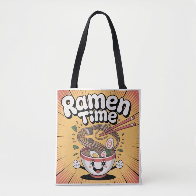 Ramen Time - Cute Tecknad Ramen Bowl Tygkasse (Framsida)