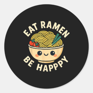 Ramen-tröjor Kawaii-stil Rolig japansk anime-grafi Runt Klistermärke