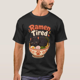 Ramen Trött Söt Kawaii Nudlar Nudelskål T Shirt