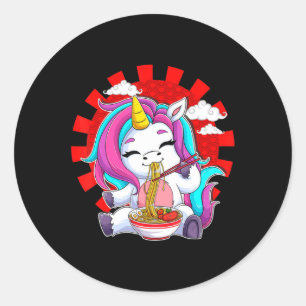 Ramen Unicorn Kawaii Anime Jape Food Gift Girl Runt Klistermärke