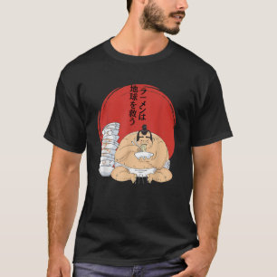 Ramen Will Räddar planetna Sumo Wrestler Eating Ra T Shirt