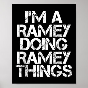 Ramey Funny Surname Family Träd Birthday Reunion G Poster