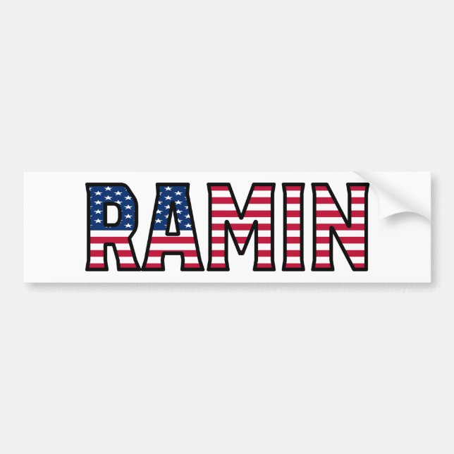 Ramin Namn Vorname USA Aufkleber Sticker Auto Bildekal (Framsidan)