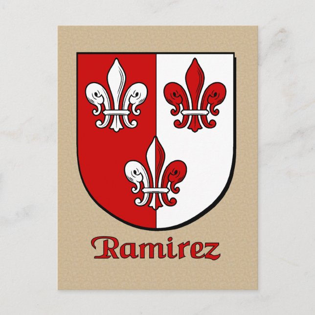 Ramirez Family Heraldic Shield Vykort (Framsida)