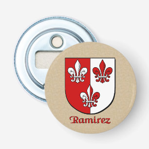 Ramirez Heraldic Arm on Parchment Stil Back Flasköppnare