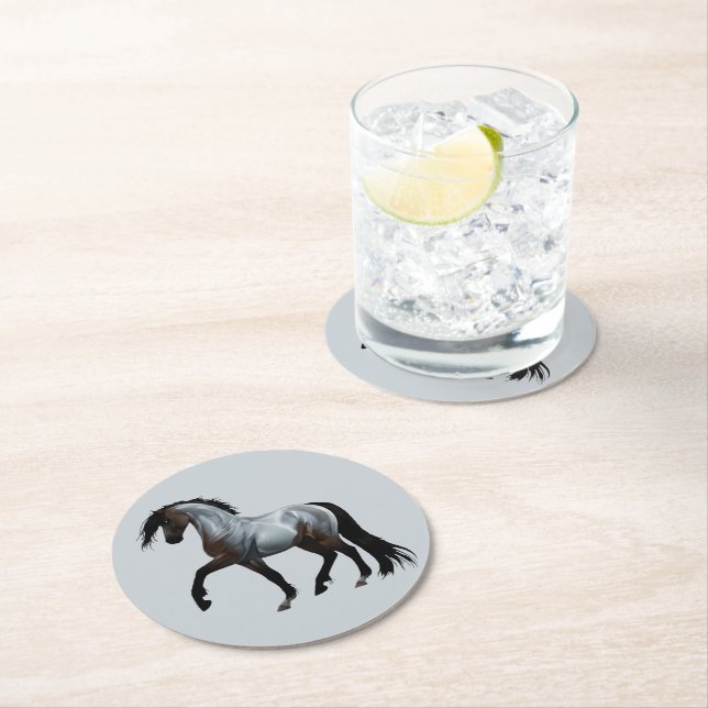 Ramirez - spanisches Pferd, laufend -  Underlägg Papper Rund (Insitu)