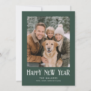 Ramklassisk nyårsfotografi julkort