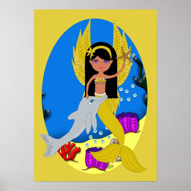 Ramla the Golden Merfaery och Dolphin Poster (Framsidan)