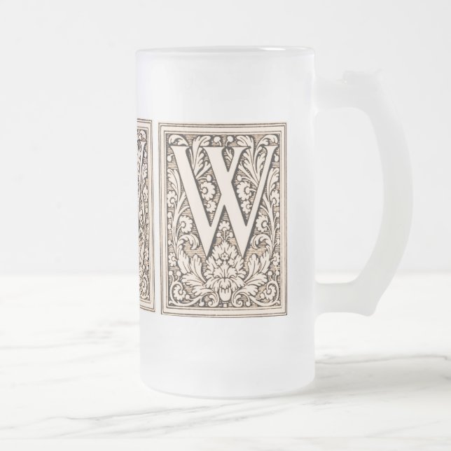 Rammonogram "W"-Mugg Frostat Ölglas (Höger)