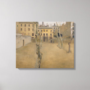 Ramon Casas - Courtyard från det gamla Barcelonafä Canvastryck