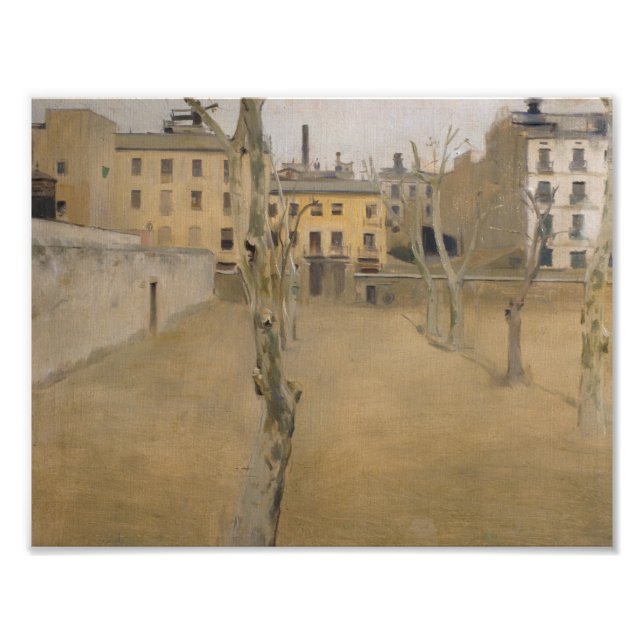 Ramon Casas - Courtyard från det gamla Barcelonafä Fototryck (Framsidan)