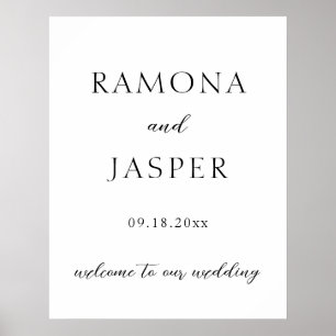Ramona Black and White Minimal Elegant bröllop Poster